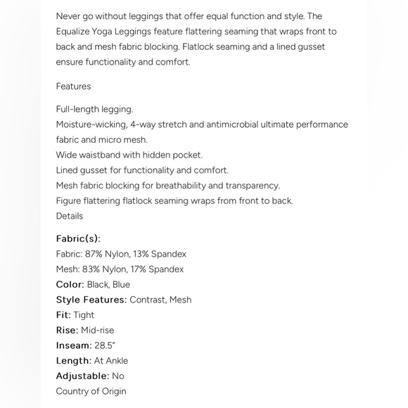 Alo Yoga Equalize Mesh Panel Yoga Leggings In Black Size S - Picture 9 of 9